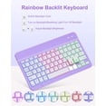 thumbnail image 5 of Magnetic Keyboard Mouse Combo Case with RGB Backlight Keypad & Stylus Slot for iPad 10.2" 7/8/9 Gen, Air 3, Pro 10.5",Purple, 5 of 9
