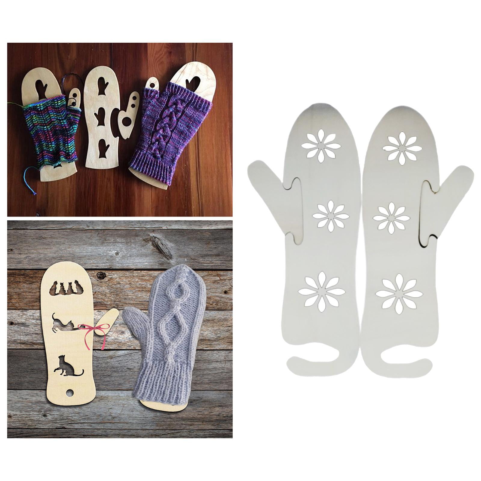 3 Pairs DIY Wooden s Display Handmade Knitting Gloves Tool Weave Yarn Crafts for Handmade Lovers 36x9cm Flower 36x9cm