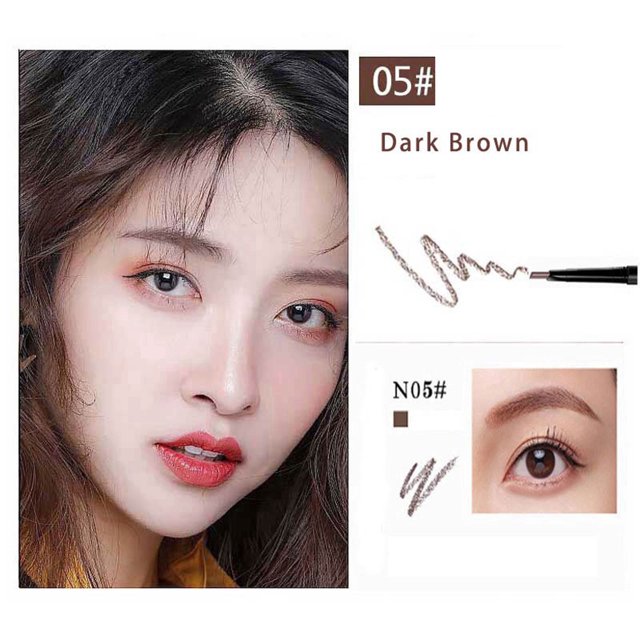 SIfdSeng Eyebrow Pencil Automatic Rotation Beginner Refill Waterproof Eyebrow Brush Long Silver Eyeshadow Liquid