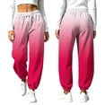 thumbnail image 6 of Naotn Women's Gradient Color Jogger Sweatpants, Elastic Drawstring High Waist Casual Pants for Workout Lounge Jogging Red 3XL, 6 of 9