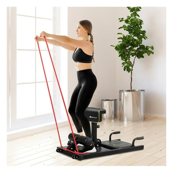 8-in-1 Squat Machine Home Gym - Multifunctional Fitness Squat Rack - Black - 220lbs Capacity Iron   Black