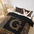 thumbnail image 3 of Catabedysis Brown Leopard Print Duvet Cover Queen,Chic Alphabet G Design Queen Bedding For Girls,Black Reversible,3-Piece,1 Duvet Cover and 2 Pillowcases, 3 of 6