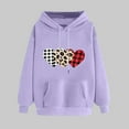 thumbnail image 2 of Goodeals Clearance Sales,Valentines Hoodies Women Love Heart Graphic Sweatshirts Leopard Heart Print Pullover Casual Long Sleeve Hoodie Valentine's Day Oversized Tops(Purple,S), 2 of 5