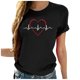 thumbnail image 2 of ICHUANYI Clearance Fashion Women Casua Printing Pullover Short Sleeve T-Shirt Tops Blouse(Black, M) ICHUANYI WER2023081505510, 2 of 4