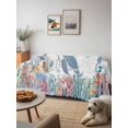 thumbnail image 6 of Coastal Turtle Couch Cover, Summer Beach Nautical Ocean Coral Seahorse Sofa Cover Blanket for Loveseat Couches, Sectional Sofa Slipcover Furniture Protector for Living Room Bedroom 71''x118'', 6 of 9