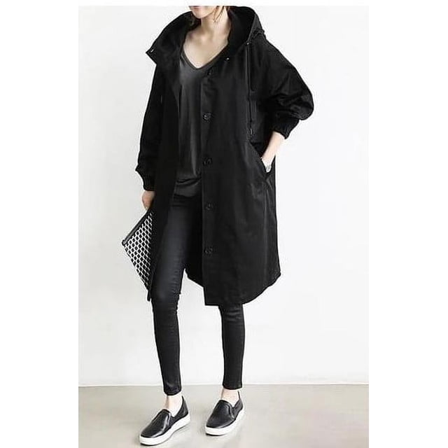 Women's Long Trench Coat, Oversized Fit, Available in Multiple Colors, Sizes S-5XL