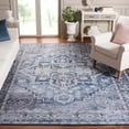 thumbnail image 3 of SAFAVIEH Tucson Beulah Oriental Machine Washable Area Rug, Blue/Charcoal, 8' x 8' Square, 3 of 14