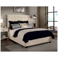 thumbnail image 4 of Manhattan Fabric Upholstered "Steel-Core" Platform King Bed/4-Drawers Ivory, 4 of 4
