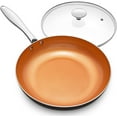 thumbnail image 1 of MICHELANGELO 12 Inch Frying Pan with Lid, Nonstick Copper Frying Pan with Titanium Ceramic Interior, Nonstick Frying Pans, Nonstick Skillet with Lid, Large Copper Pans Nonstick, Induction Compatible, 1 of 8