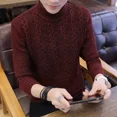 thumbnail image 3 of Suéteres de punto para hombre, cuello alto, ropa gráfica para hombre, jerseys lisos de medio cuello, color sólido, elegantes, invierno 2024, novedad en S Fun, 3 of 5
