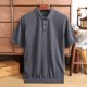 thumbnail image 5 of Suéter tipo polo de manga corta para hombre, jersey de primavera y verano, camiseta de lana suave y suelta, 5 of 5