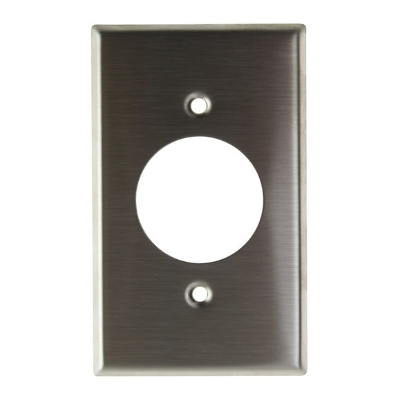 Leviton 84020 1-Gang 1.60" Dia. Device Receptacle Wallplate, Standard Size Stainless Steel (10 Pack)