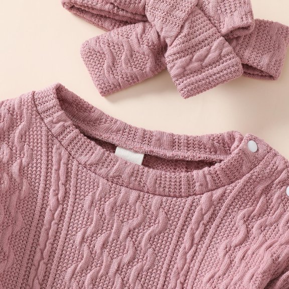 Aayomet Long Sleeve Bodysuit Baby Girl Sweatshirt Romper for Baby Girl Boy Long Sleeve Crewneck Oversized Bodysuit Waffle Fall Winter Pullover Top,Pink 9-12 Months