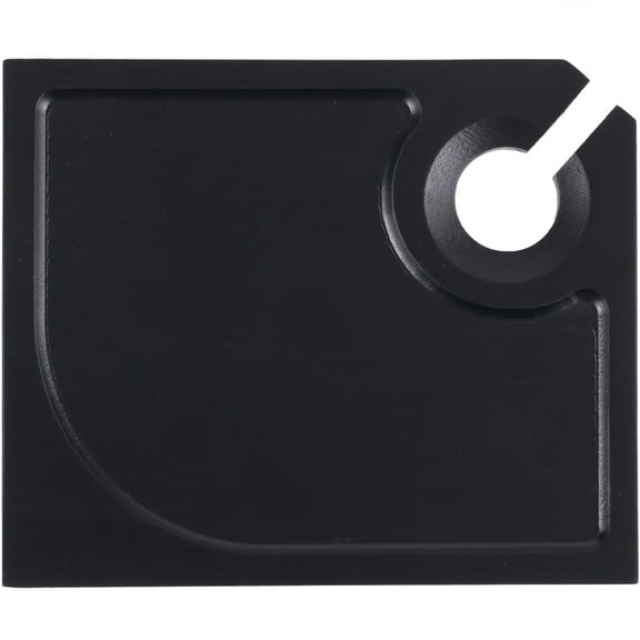 BambooMN Bamboo Appetizer Plates with Wine Glass Holder - 8" x 7" - Black - 10 Plates