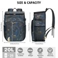 thumbnail image 3 of Celestial Star Cooler Backpack - 20L Insulated Leakproof Soft Cooler Bag for Picnic, Hiking & Beach, Holds 26 Cans, Moon and Stars & Nebula Design, 3 of 6