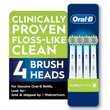 Oral-B FlossAction Replacement Electric Toothbrush Head, 4 Count