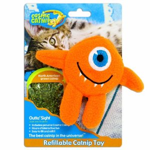 Cosmic Refillable Catnip Toy Cyclops, Outta Sight Multi-Colored