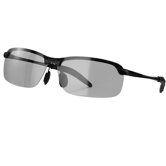 Sport Sunglasses Cycling Polarized Sun Glasses for Men Mountain Bike Bicycle Driving Fishing Running, Black/Clear Gray