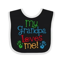 Inktastic Grandpa Loves Me Boys or Girls Baby Bib
