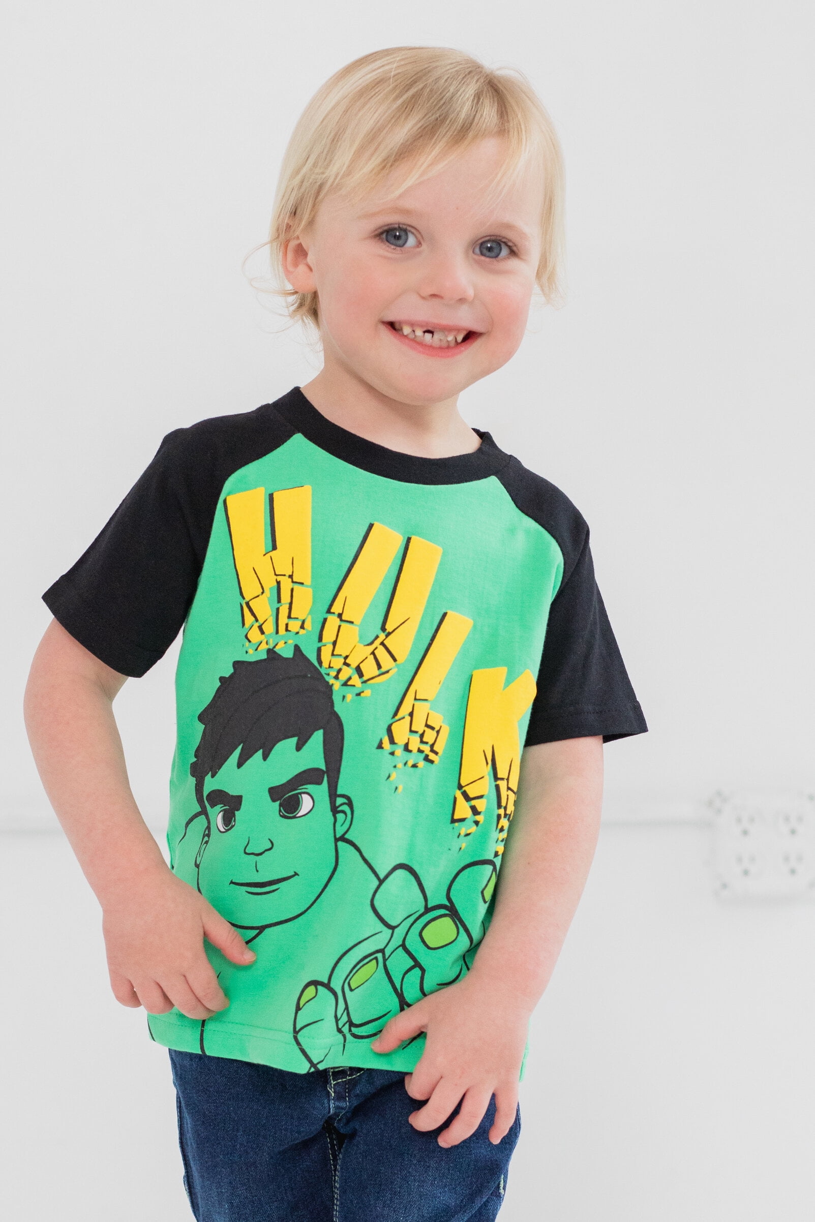Marvel Spidey and His Amazing Friends Toddler Boys' Short Sleeve T-Shirt 4-Pack Avengers Black Green