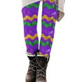 thumbnail image 4 of Visit the JURANMO Store Casual Leggings for Women Novelty Graphic Mardi Gras Parade Tight Pants High Waist Carnival Themed Party Legging Purple XL, 4 of 7