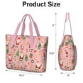 thumbnail image 3 of Tote Bag for Women - Pink Christmas Santa Pattern Shoulder Bag - Large Utility Work Duffle Bag with Zipper Handbag for Travel, Work, Sprots, 3 of 5