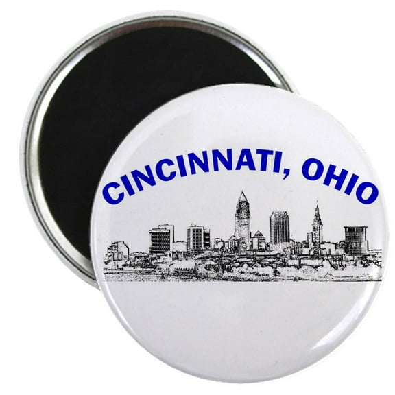 CafePress - Cincinnati, Ohio Magnet - 2.25" Round Magnet, Refrigerator Magnet, Button Magnet Style