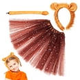thumbnail image 1 of 1 Juego de diadema con orejas de león, cola de león, falda tutú, accesorios para disfraz de Animal Cosplay, 1 of 9