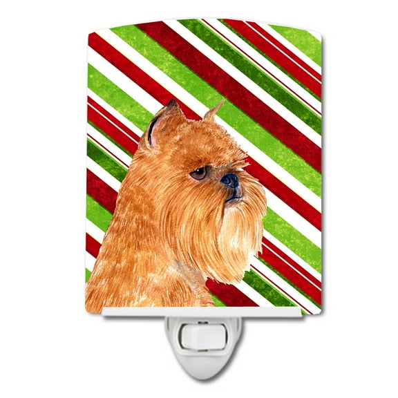 Caroline's Treasures SS4563CNL Brussels Griffon Candy Cane Holiday Christmas Ceramic Night Light, 6x4x3", multicolor