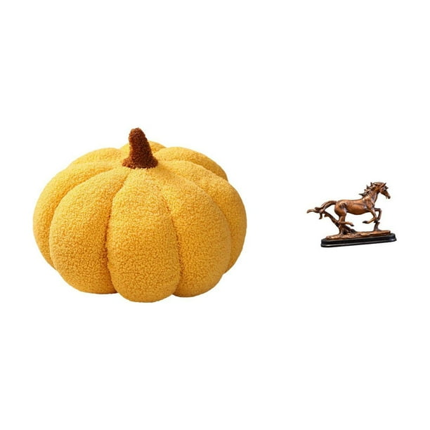 Almohadas de calabaza de Halloween,Cojines de calabaza de Halloween,suaves,para decoración del hogar,Cojines decorativos de calabaza,peluches de Halloween,sofá,Figura de caballo,Figura