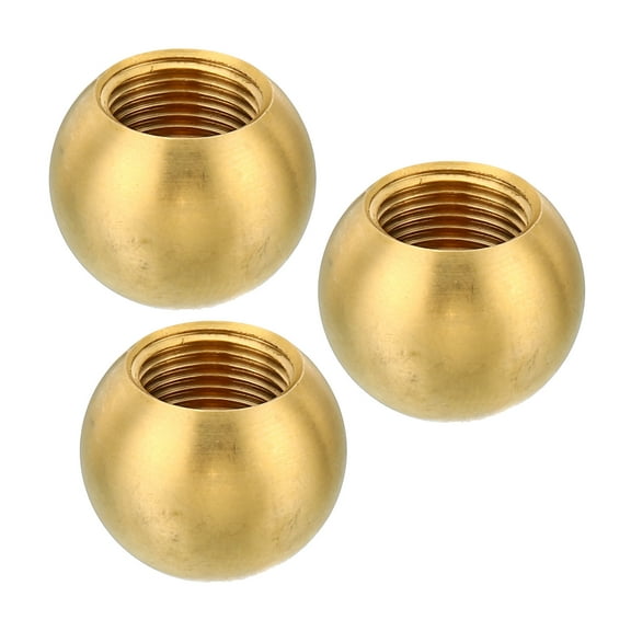 Uxcell M12x1 Thread Lamp Finials Cap Knob Brass Ball Lamp Decoration Screw Caps for Lamp Harp's Top Lamp Shade 3 Pack