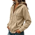 thumbnail image 7 of Enjoytime Womens Zip Up Hoodies Solid Color Long Sleeve Hooded Jacket 2026 Fall Winter Fleece Trendy Casual Sweatshirt, 7 of 7
