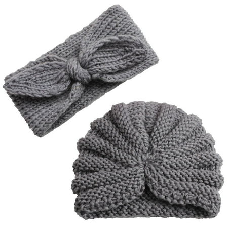 

Qufokar Gender Reveal Items Baby Bath Products Boy Cap Sets Hair Knitted Headwear Band Baby Turban Girl Hat Baby Care