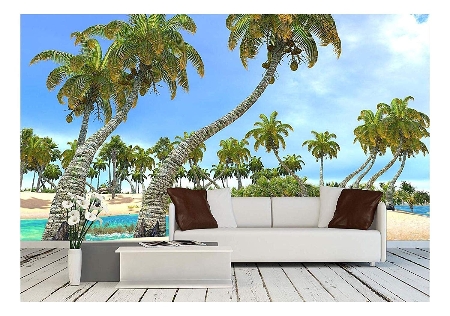 Wall26 Tropical Paradise Beach - Removable Wall Mural | Self-Adhesive