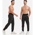 thumbnail image 3 of Potopok 3 Pack Sweatpants for Men Tapered Mens Joggers Pants with Zip Pockets Slim Fit Running Gym Sweat Pants Gifts for Men, 3 of 7