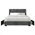 thumbnail image 3 of Castle Place Corduroy Velvet Full Platform Bed With Storage, Grey, 3 of 11