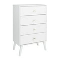 thumbnail image 2 of Home Square 3-Piece Set with 2 Nightstands with Cubby & 4-Drawer Chest in White, 2 of 16