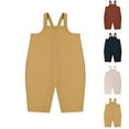 thumbnail image 4 of Odeerbi 6M-4Y Toddler Boys Girls Bib Overall Bermuda Shorts Corduroy Jumpsuit Camisole Romper Solid Color Summer Split Overalls, 4 of 4