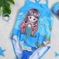 thumbnail image 7 of GYRATEDREAM Girls Swimsuits One-Piece Bathing Suits Kids Sport Athletic Swimsuit Beach Swimwear with Cap, 7 of 7
