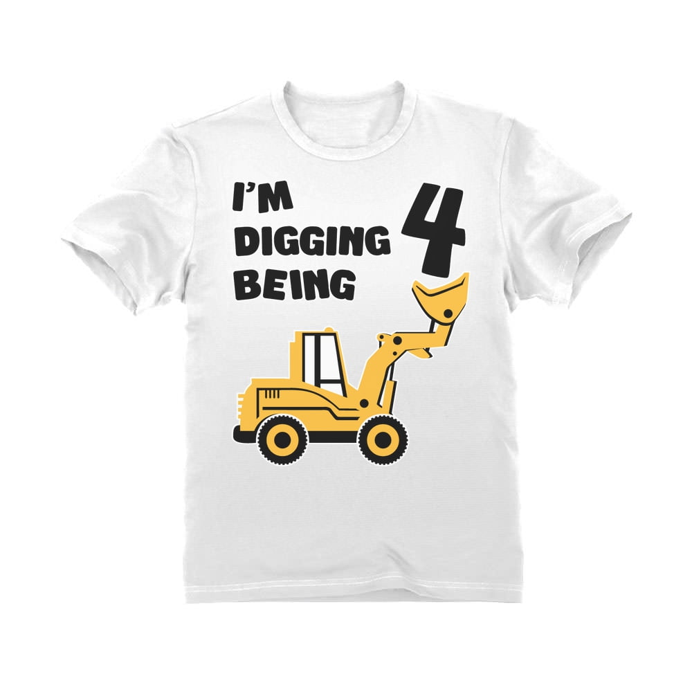 4th Birthday Bulldozer Construction Party Toddler Toddler/Infant Kids T-Shirt 4 
