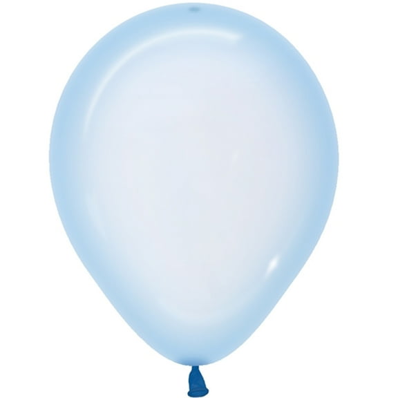 12 Crystal Pastel Blue Latex Balloons 11"