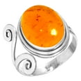 thumbnail image 1 of 925 Sterling Silver Women Jewelry Amber Ring, 1 of 5