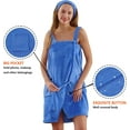 Towel Wrap Dress For Women With Velcro & Straps, Plus Size Body Shower