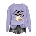 thumbnail image 4 of Halloween Sweatshirts Women Ghost Graphic Pullover Shirt | Halloween Witch Pumpkin Bat Crewneck Sweater, 4 of 6