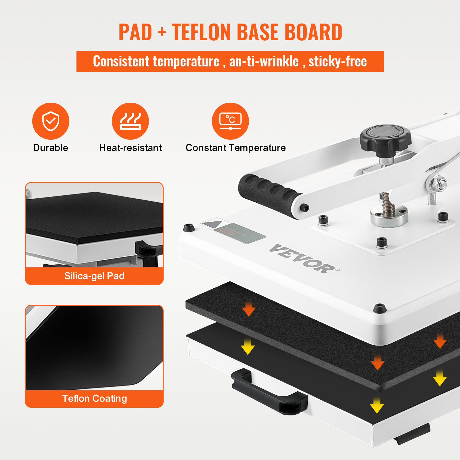 BENTISM Heat Press Machine, 15"x15" Swing Away T Shirt Pressing Machine Multifunction, High Pressure Heat Press Machine, Power Digital Industrial Sublimation Printer for Heat Transfer Viny