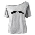thumbnail image 4 of Girls Tshirts Short Sleeve Asymmetrical Neck Graphic Tees New York City Letter Print Summer Stylish Kids T Shirts Size 11-12Y, 4 of 5