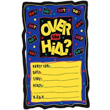 Over the Hill 'Never Too Old' Birthday Invitations w/ Envelopes (8ct)