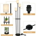 thumbnail image 3 of Lighting Fixtures Floor Lamp with Shelves, Modern Floor Lamps for Living Room, 3-Lights Standing Lamp with Linen Shade and Foot Switch, Industrial Standing Lamps for Bedroom, Black Tall Table Lamp fo, 3 of 9