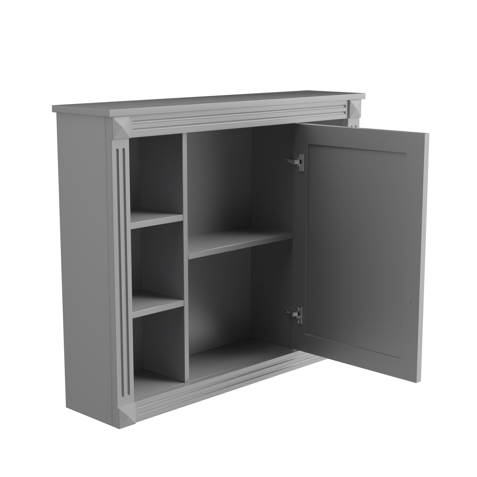 Aukfa Wall Mounted Bathroom Storage Cabinet,Medicine Cabinet with Mirror - Gray