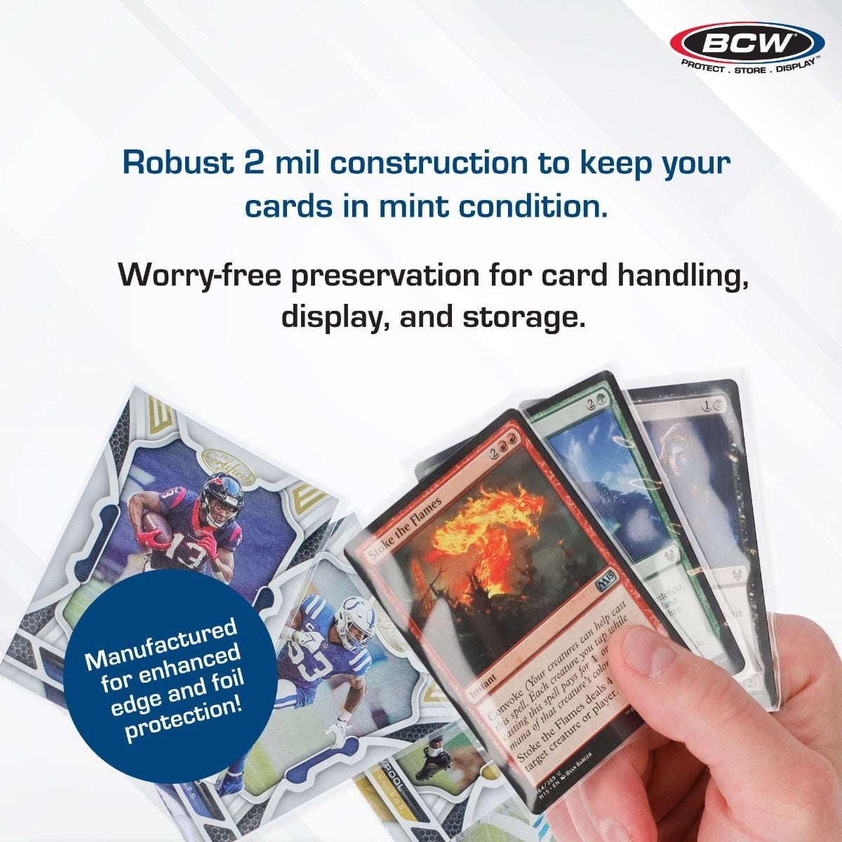 100 packs of 100 (10000) BCW Clear Standard Sized Card Sleeves